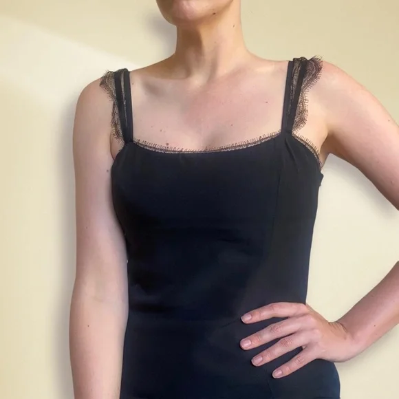 Gorgeous vintage VERSACE CLASSIC V2 1990s lace little black dress a size AU 10 - Picture 3 of 4